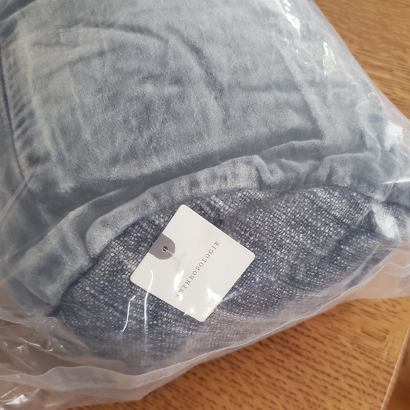 Anthropologie Velvet Trova Bolster Pillow - slate - Picture 11 of 13